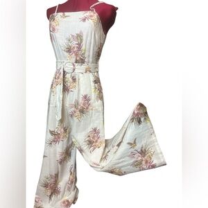 Minkpink floral print wide leg fully lined maxi jumpsuit
